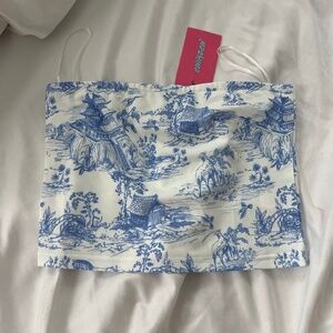 delf print strapless top from edikted